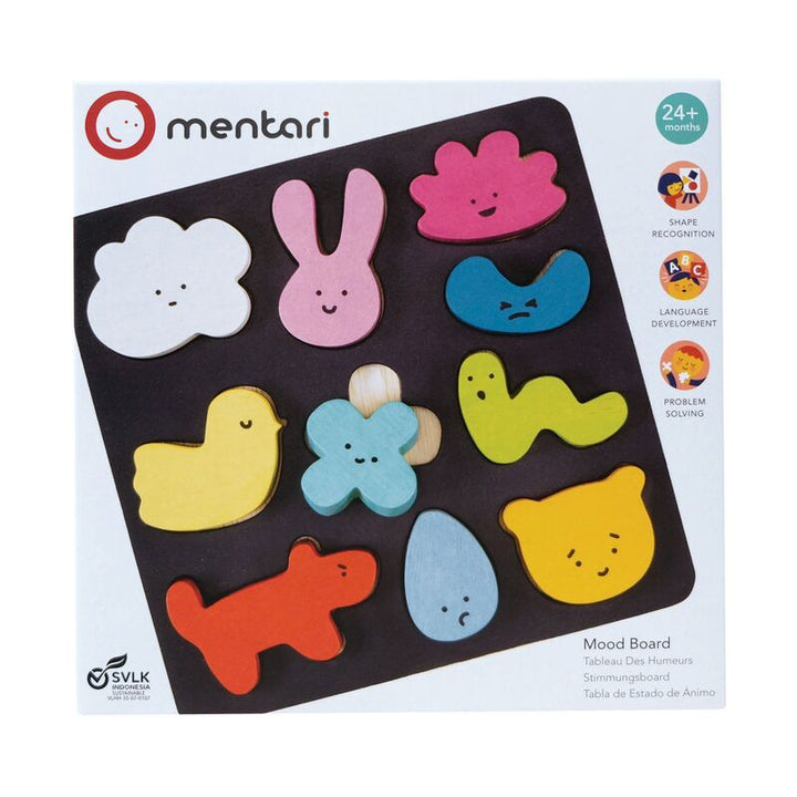 Mentari Wooden Mood & Emotion Puzzle Board