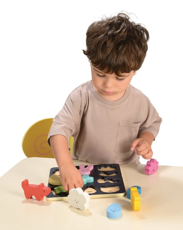 Mentari Wooden Mood & Emotion Puzzle Board