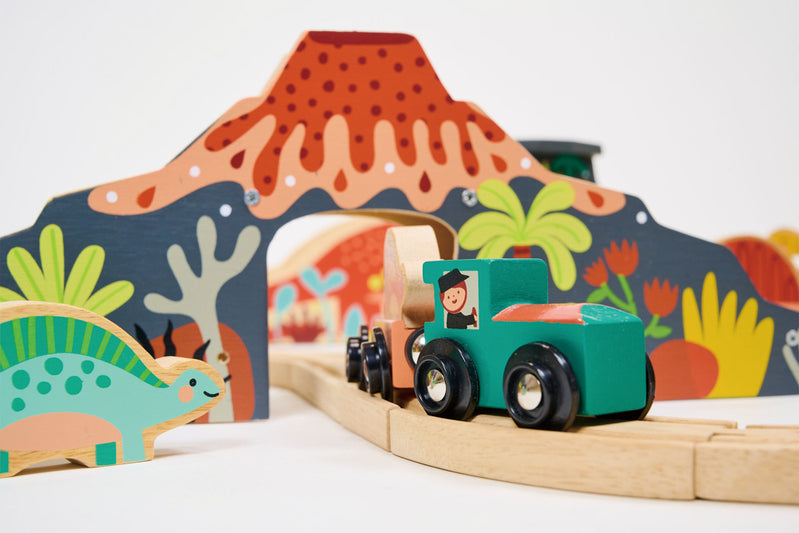 Mentari Wooden Lost World Dinosaur Train Set