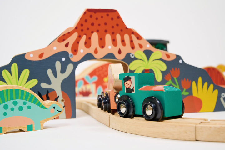 Mentari Wooden Lost World Dinosaur Train Set