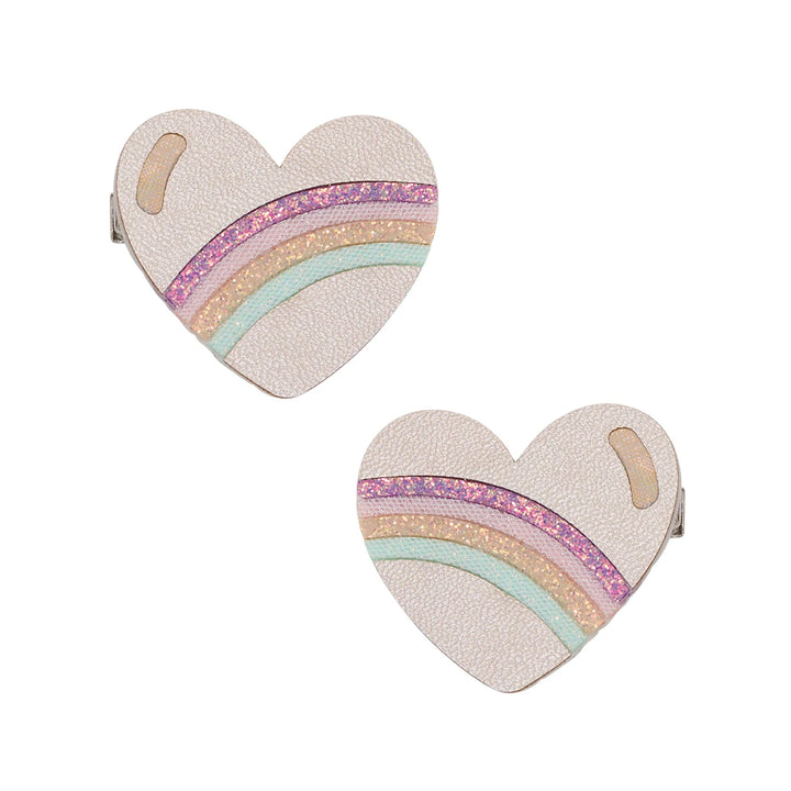 Mimi & Lula Rainbow Heart Metallic Clips 2 Pack