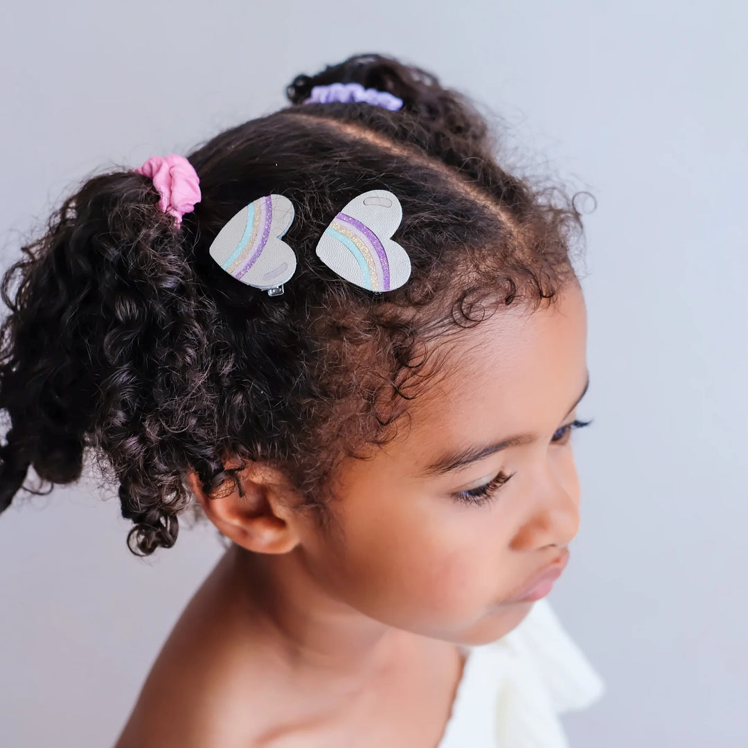 Mimi & Lula Rainbow Heart Metallic Clips 2 Pack