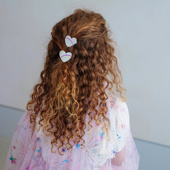 Mimi & Lula Rainbow Heart Metallic Clips 2 Pack