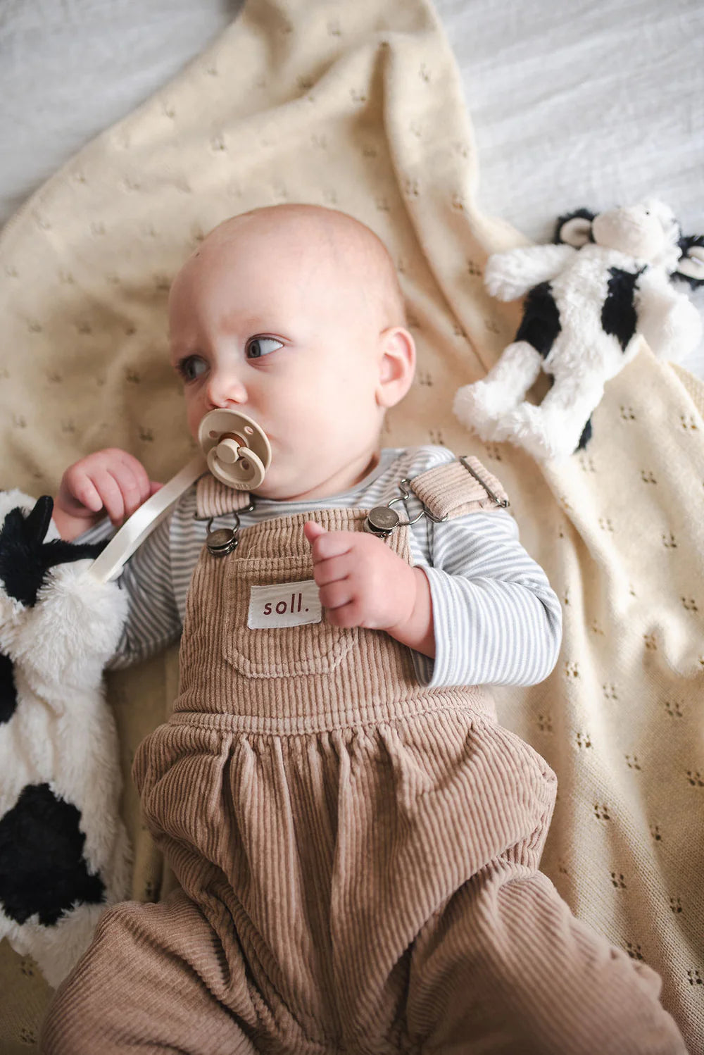 Nana Huchy Mini Clover the Cow Rattle - Black & White