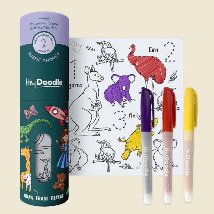 Mini Colouring & Doodle Mat - Aussie Animals