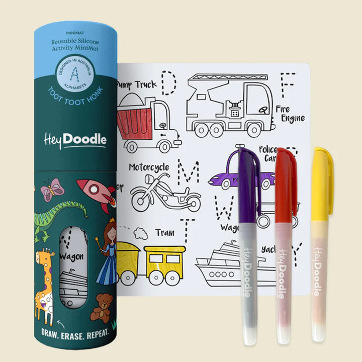 Mini Colouring & Doodle Mat - Toot Toot Honk