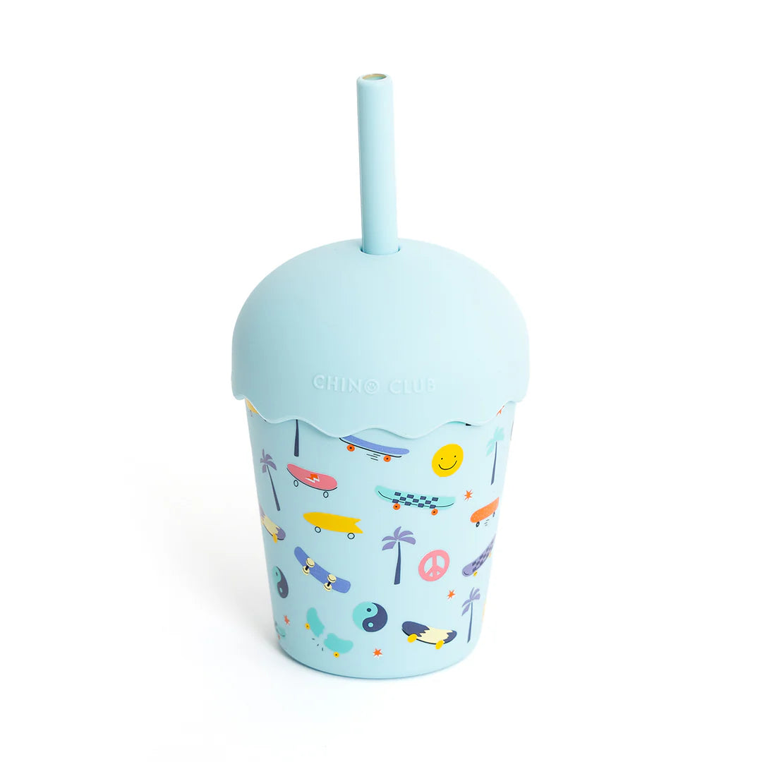Mini Stainless Steel Smoothie Cup & Straw 200ml - Skate