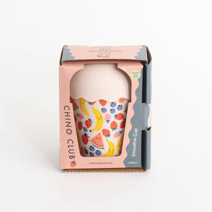 Mini Stainless Steel Smoothie Cup & Straw 200ml - Fruits