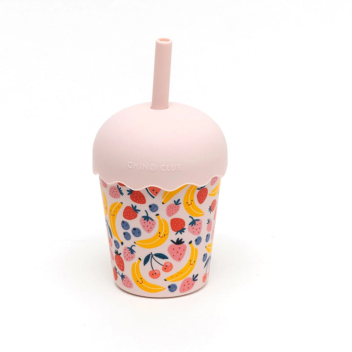Mini Stainless Steel Smoothie Cup & Straw 200ml - Fruits