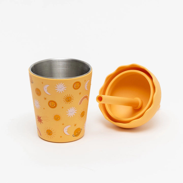 Mini Stainless Steel Smoothie Cup & Straw 200ml - Suns Orange