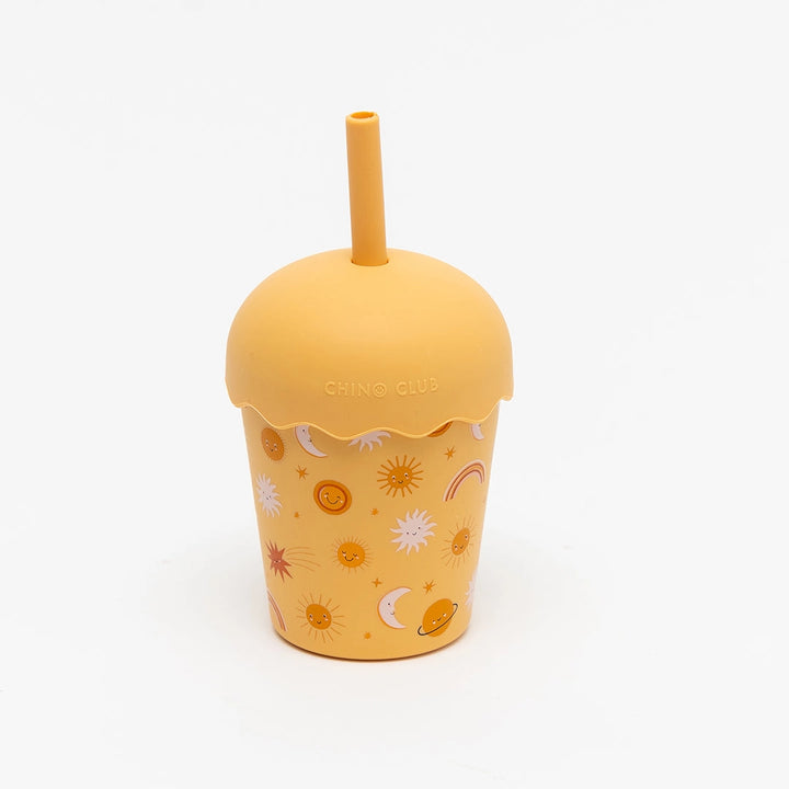 Mini Stainless Steel Smoothie Cup & Straw 200ml - Suns Orange