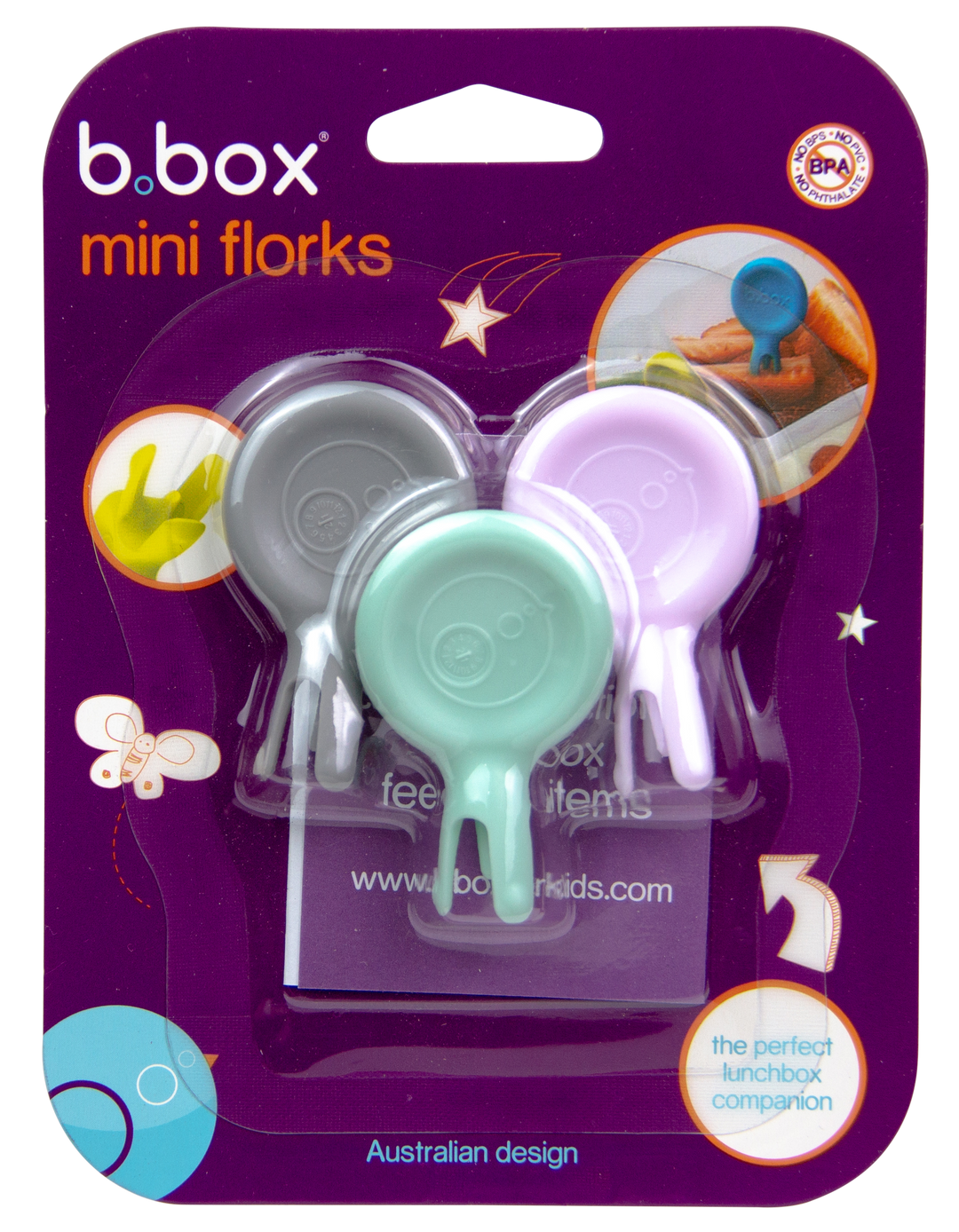 b.box Lunchbox Cutlery Mini Flork Set - Pastels