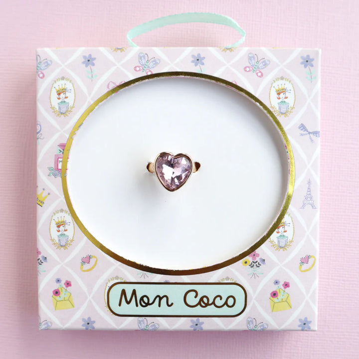 Mon Coco Adjustable Ring - Gem Heart