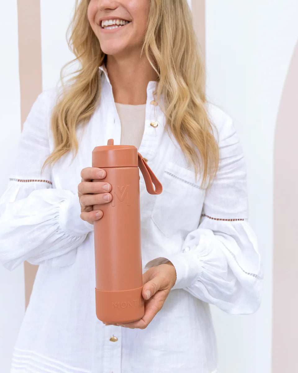 MontiiCo Fusion 700ml Insulated Sipper Lid Drink Bottle | Clay