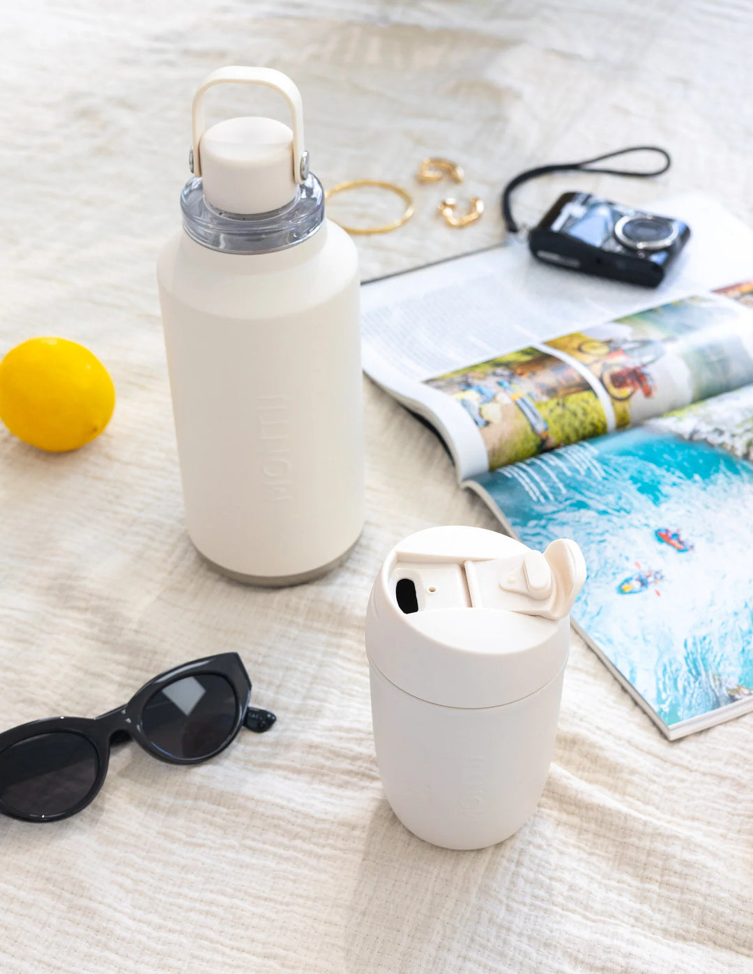 MontiiCo Insulated 380ml Travel Cup - Cream