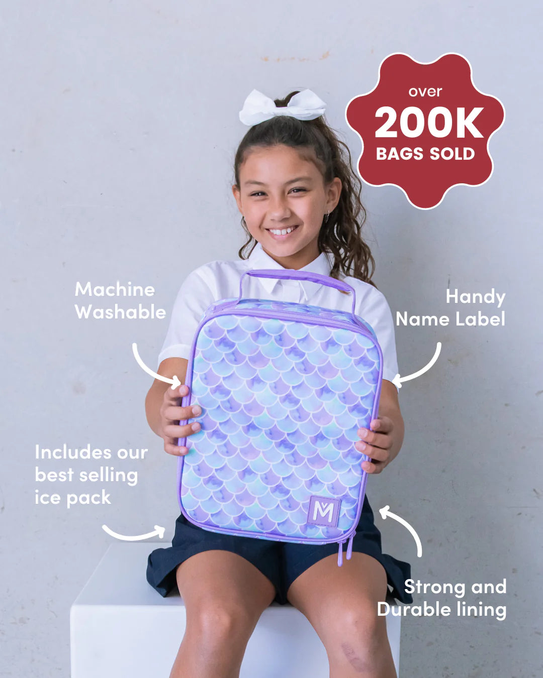 Montiico Large Insulated Lunch Bag - Daisy Dream