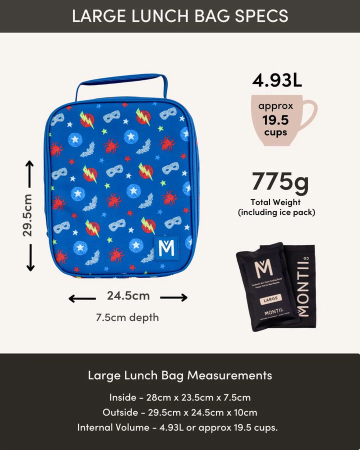 Montiico Large Insulated Lunch Bag - Dinosaur