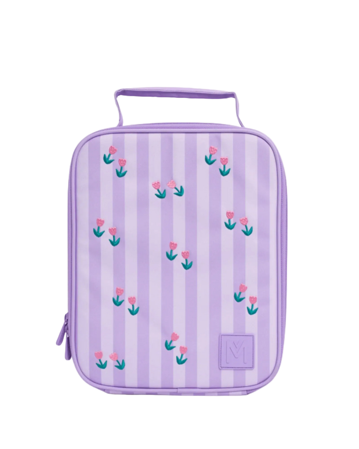 Montiico Large Insulated Lunch Bag - Embroidered Tiny Tulips