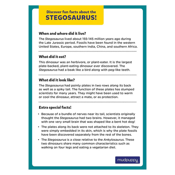 Mini Puzzle 48 Piece - Stegosaurus