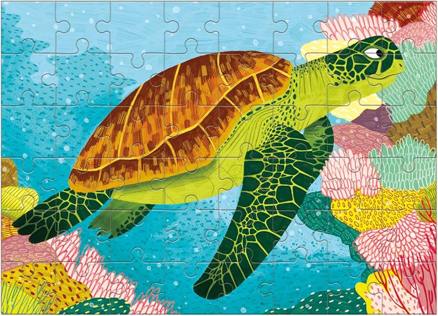 Mini Puzzle Ocean 48 Piece - Green Turtle