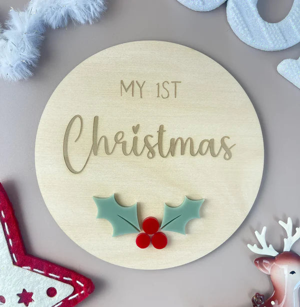 My 1st Christmas Plaque - Holly