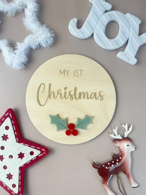 My 1st Christmas Plaque - Holly