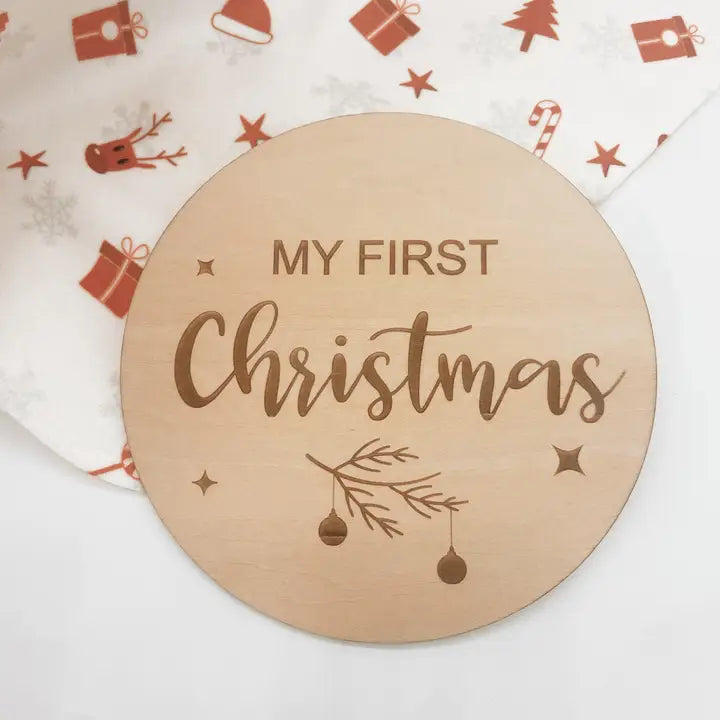 My First Christmas Timber Plaque