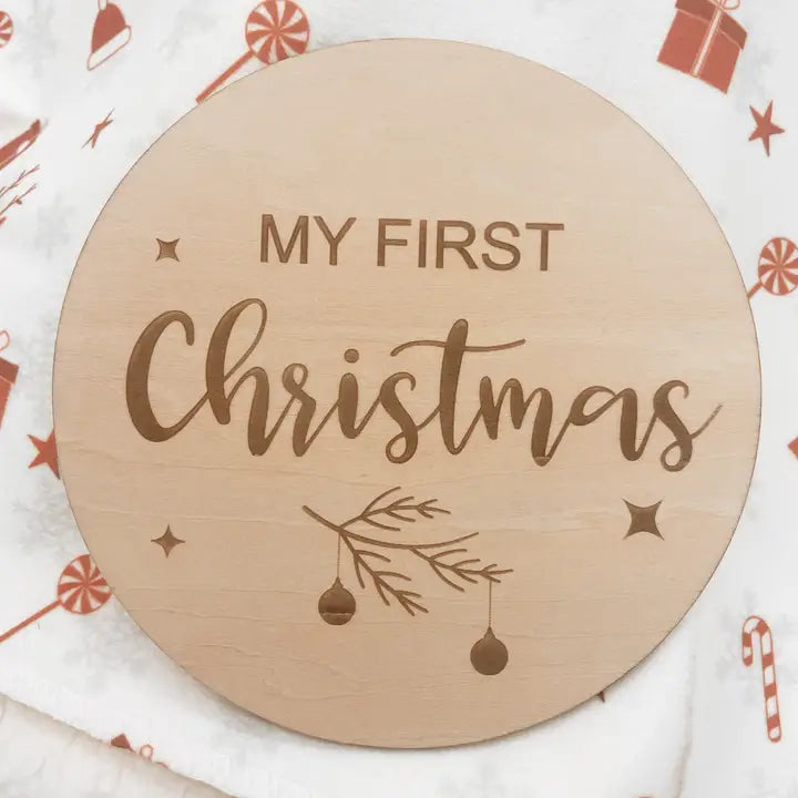 My First Christmas Timber Plaque