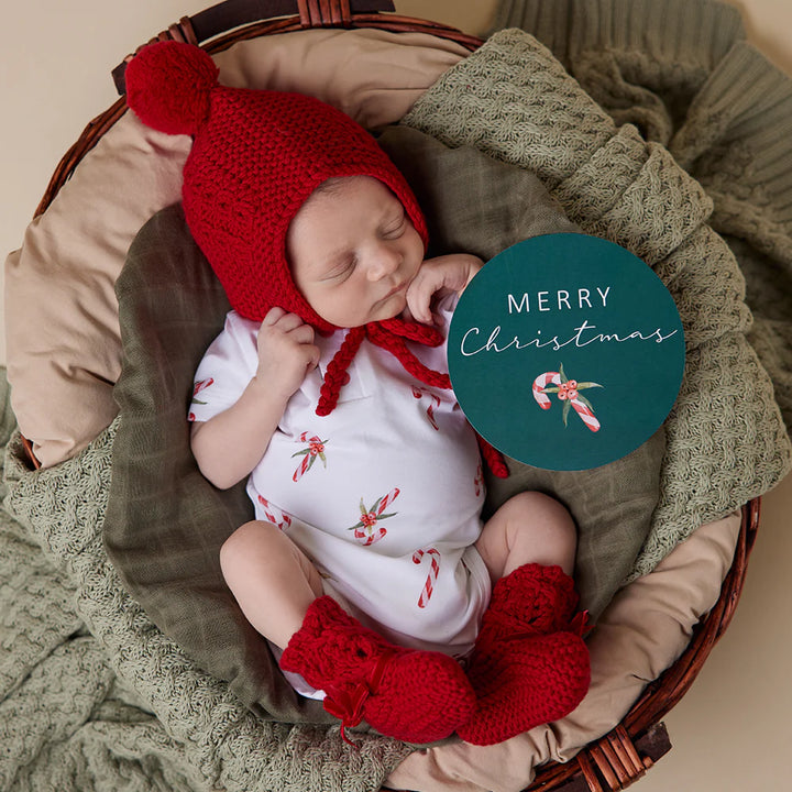 My First Christmas Reversible Milestone Card - Candy Cane