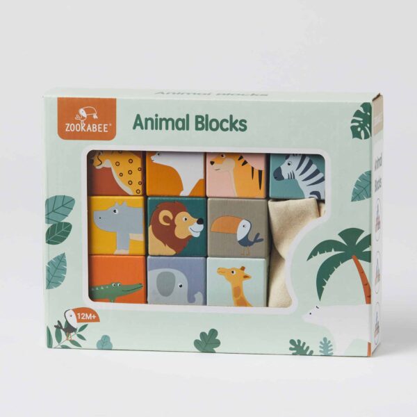 Wooden Jungle Animals Block Set