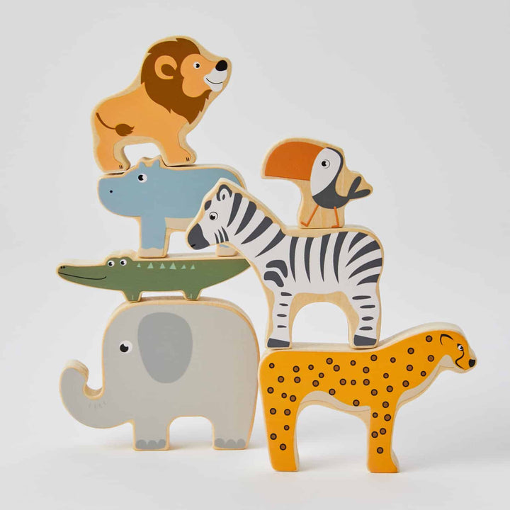 Wooden Jungle Animals Stacking Set