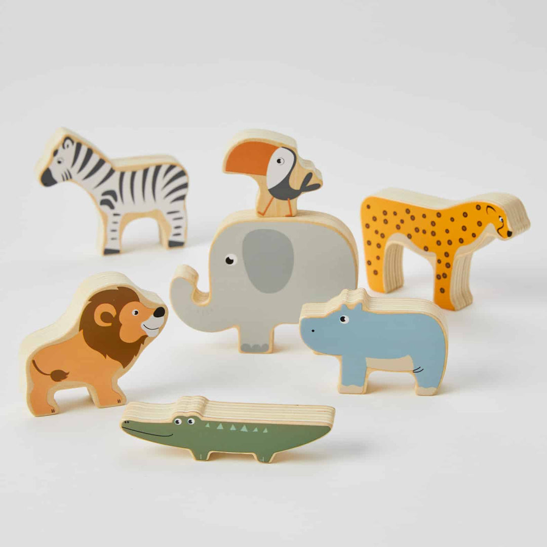 Wooden Jungle Animals Stacking Set