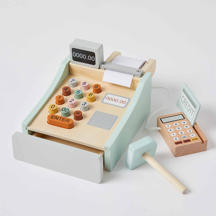 Wooden Cash Register Shop Play Set