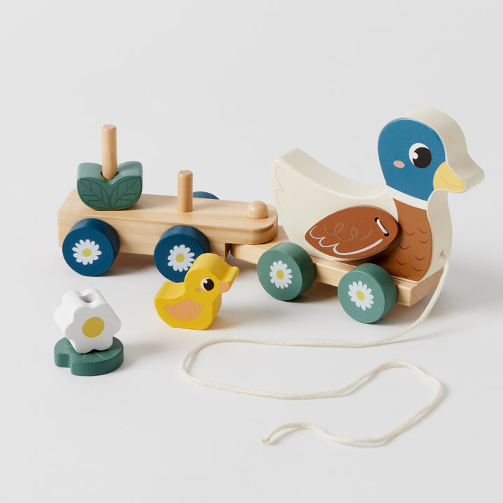 Wooden Duck Pull Along Train