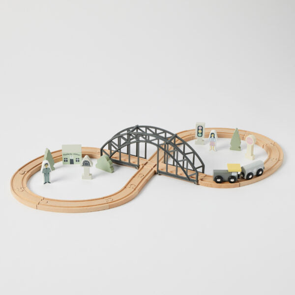 Wooden Train Track Set