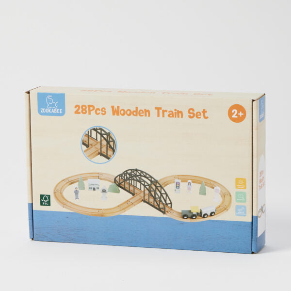Wooden Train Track Set