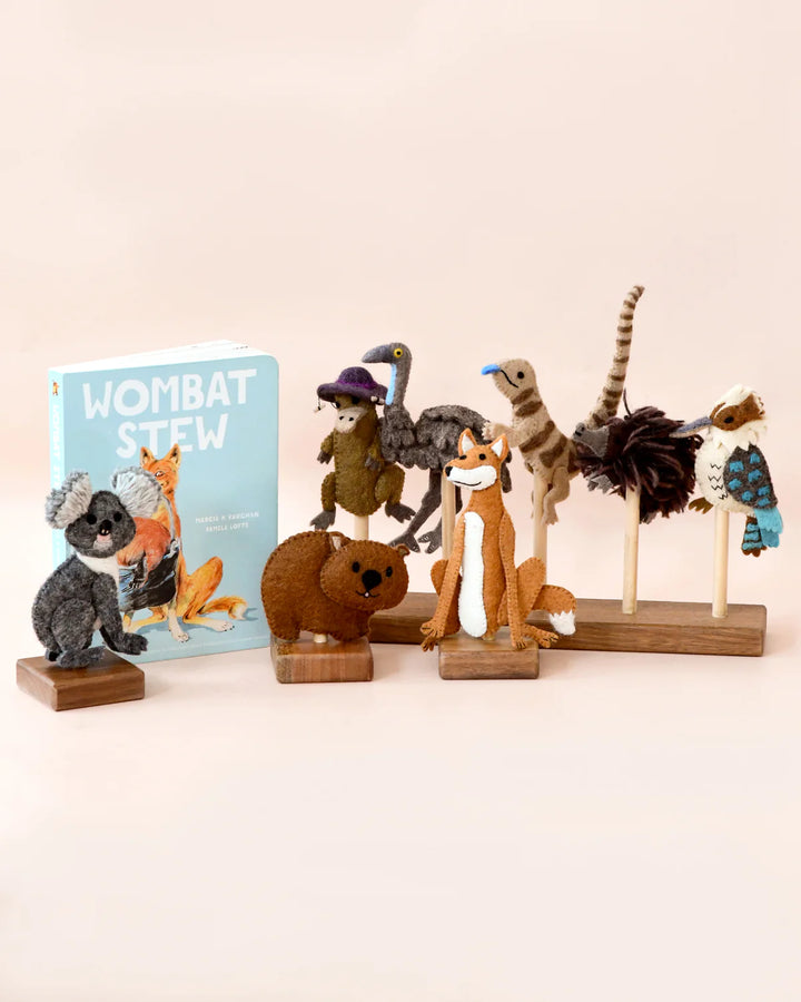 NEW Wombat Stew 8 Piece Finger Puppet Set