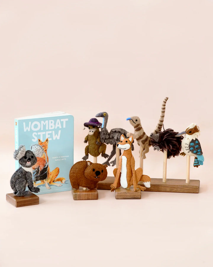 NEW Wombat Stew 8 Piece Finger Puppet Set