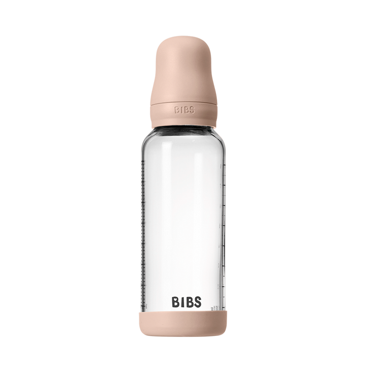NEW BIBS Baby Glass Bottle Complete Set 240ml | Blush