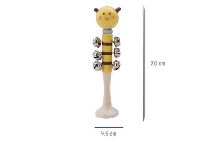 Wooden Bee Jingle Bell Shaker