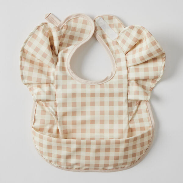 Pocket Frilled Bib -  Gingham