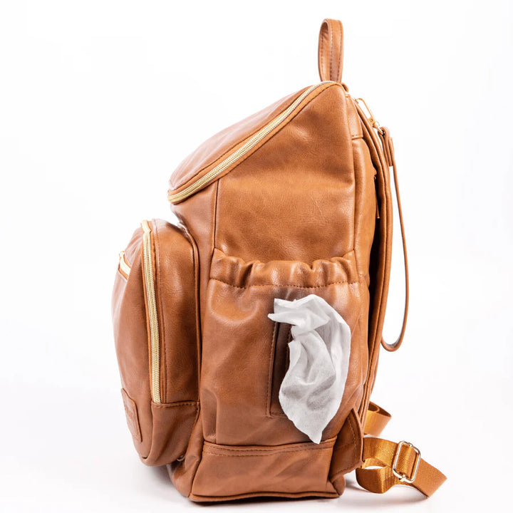 Bambino Bagz Florence Vegan Leather Nappy Bag Backpack - Tan
