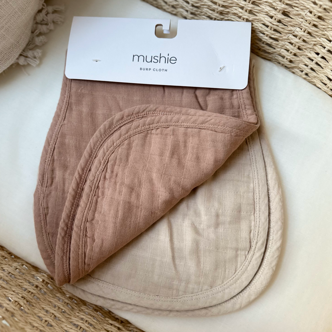 Mushie Organic Cotton Muslin Cloths 3-Pack Crowns