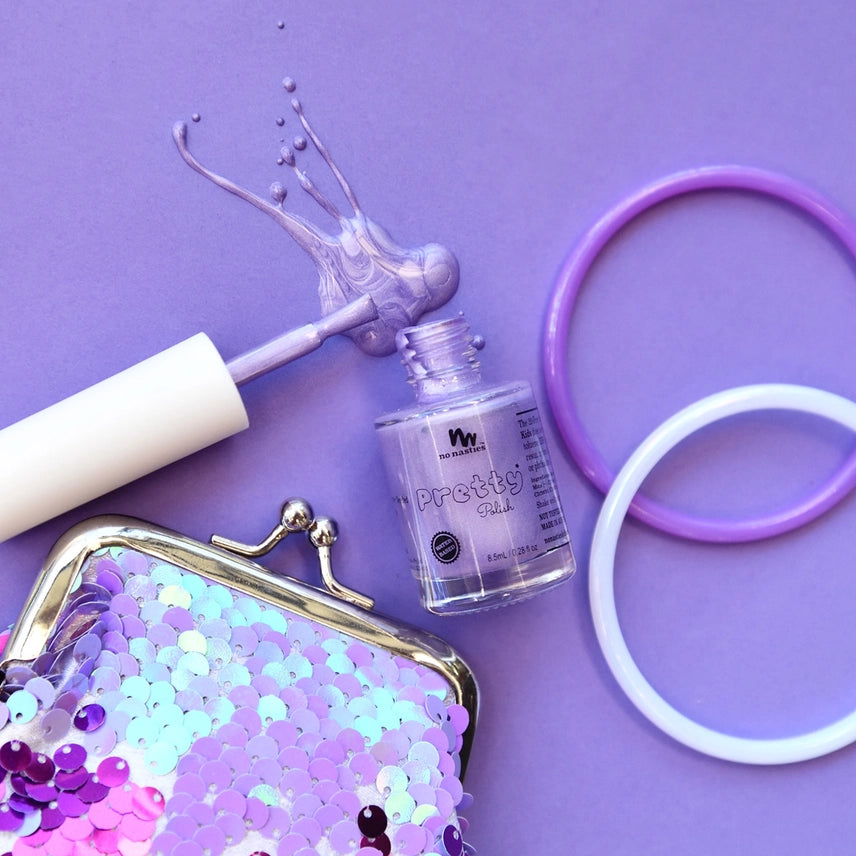 No Nasties Water-Based, Peelable Nail Polish - Poppy Purple