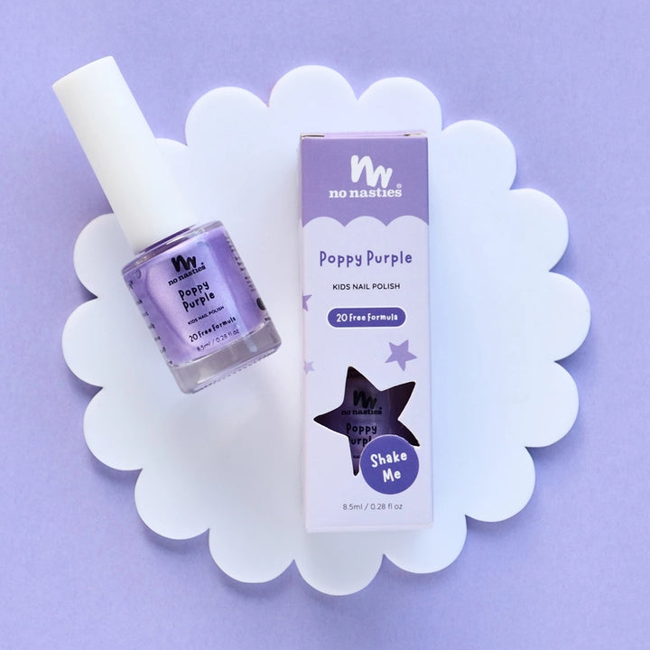 No Nasties Water-Based, Peelable Nail Polish - Poppy Purple