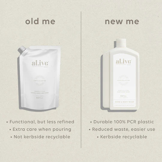 al.ive Hand & Body Wash 1L Refill - Mango & Lychee
