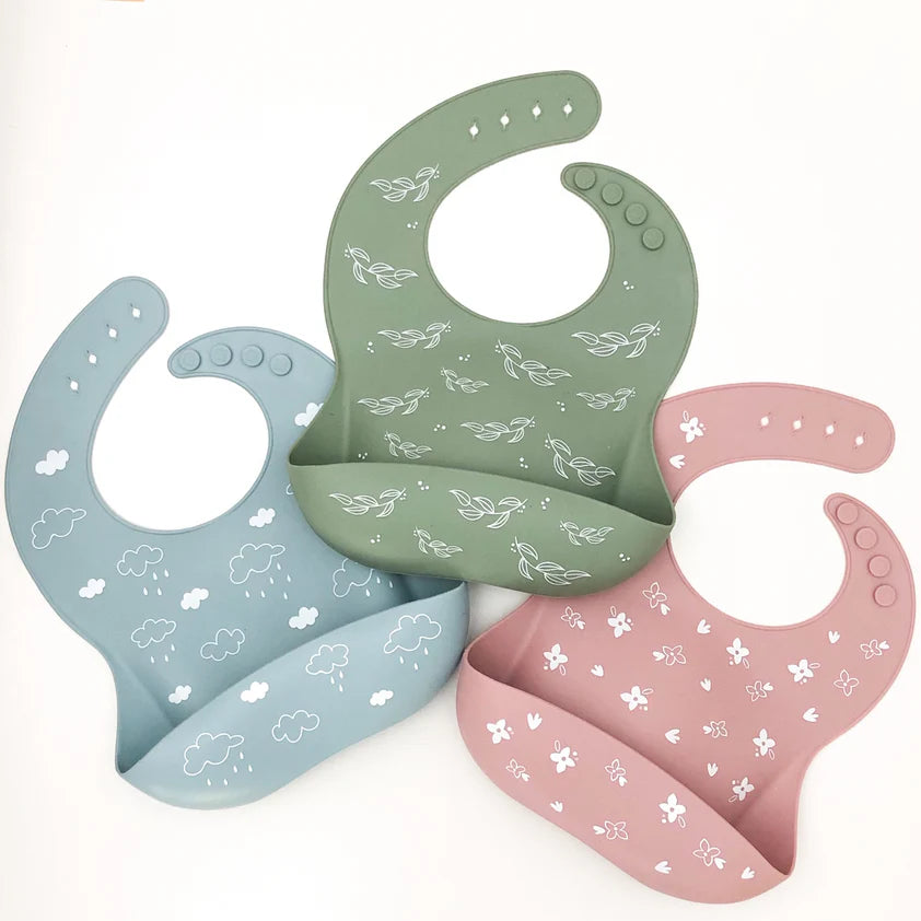 One Chew Three Silicone Catch Bib - Elements