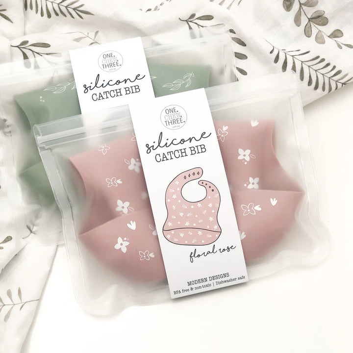 One Chew Three Silicone Catch Bib - Elements
