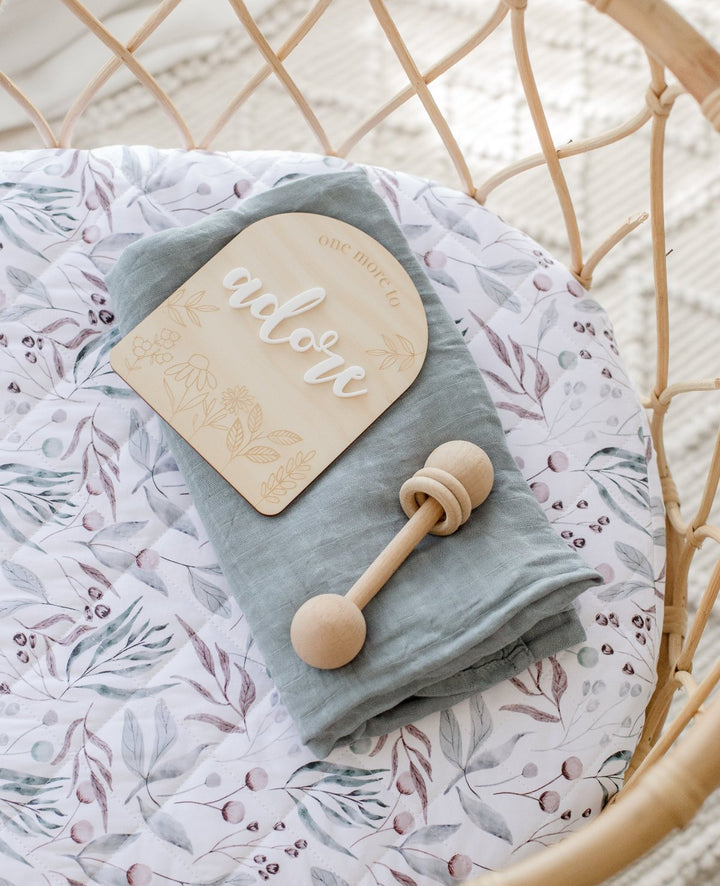 One More To Adore Announcement Plaque - Wildflower Acrylic