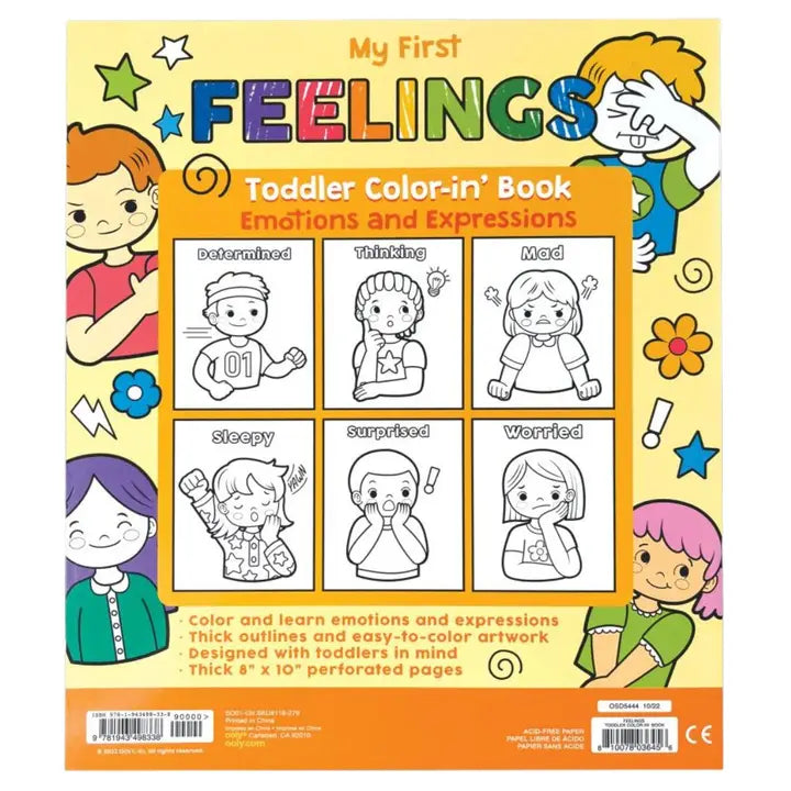 Ooly My First Feelings Toddler Colouring Book